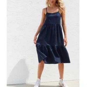 Urban Outfitters Tiered Linen Midi Dress